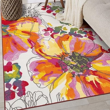 Tralee Modern Abstract Area Rug - Stain Resistant & Kid Friendly, 3'3" X 5' Yellow
