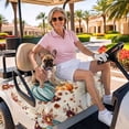 thumbnail image 3 of Golf Cart Seat Covers for 2 Seater,Green Orange Pumpkins Fall Microfiber Cart Seat Towel Blanket,Botanical Thanksgiving Retro Absorbent NonSlip Bench Seats Protector for Golf Course 51"x31", 3 of 9