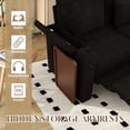 thumbnail image 4 of FFH 81" Reclining Sectionals for Living Room, Chenille Couch Sleeper Sofa with Pull Out Bed, USB and Storage, Black, 4 of 11