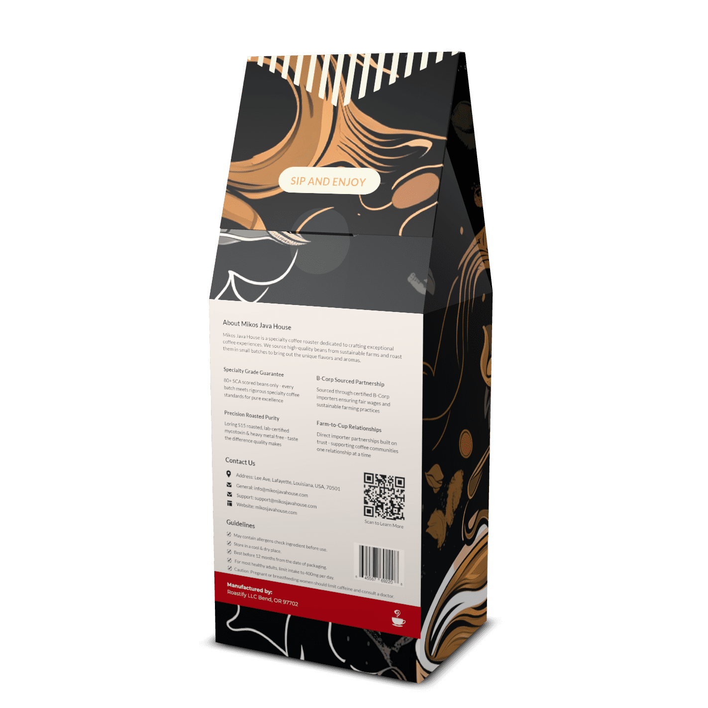 Mikos Java House Mexican Premium Coffee, 100% Arabica Chiapas Single Origin, Medium Roast Whole Bean, Organic Grown, 12oz
