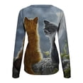 thumbnail image 5 of Moda mujer primavera Animal impreso manga larga cuello redondo Casual Tee Tops blusa Pompotops FGAJ601, 5 of 5
