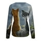 thumbnail image 5 of Camisas Para Mujer Moda Animalia Impreso Manga Larga Cuello Redondo Casual Tee Tops Blusa Odeerbi ODB123935, 5 of 5