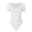 White, variant on Women Summer Bodysuit Square Neck Short Sleeves Skinny High Elasticity Thread Tight Waist Tummy Control Solid Color Lady Playsuit