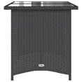thumbnail image 3 of vidaXL Garden Table with Glass Top Black 110x68x70 cm Poly Rattan, 3 of 5