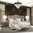 thumbnail image 2 of Michael Amini Villa Cherie Queen Velvet Channel Tufted Bed in Hazelnut Brown, 2 of 10