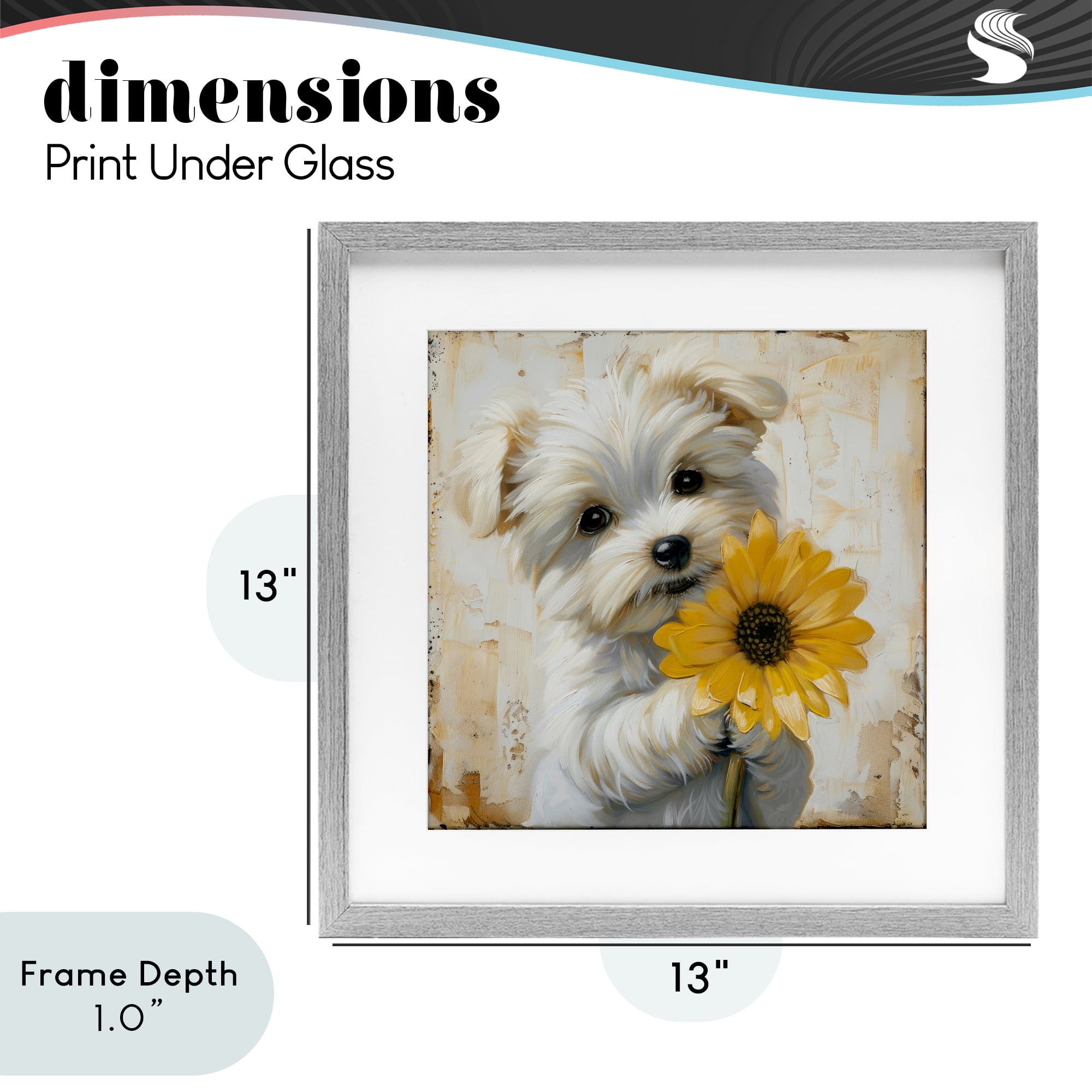 Stupell Industries Little Lucky Puppy Gray Framed Print Under Glass, design by Tina LeCour