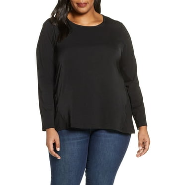 Michael Kors Women's Mixed Media Top Black Size 3X