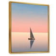 thumbnail image 2 of Designart "Coastal Calm with Pink & Blue Sailboat" Coastal Floater Framed Wall Art Prints, 2 of 5