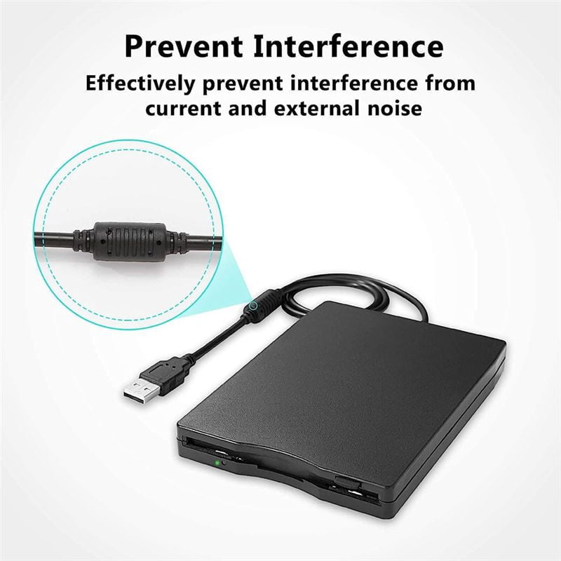 USB Floppy Disk Reader Drive 3.5In External Portable 1.44 MB FDD Diskette Drive for 7 8 2000 XP Vista PC Laptop