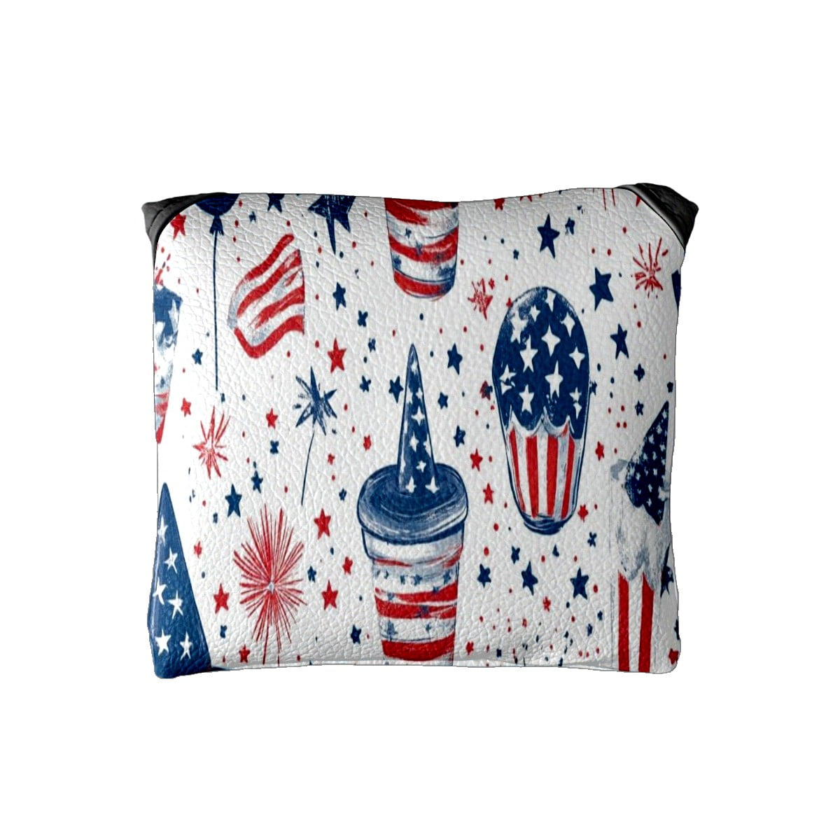 Golf Mallet Putter Cover Premium Leather Golf Putter Head Cover with Magnetic Closure, Golf Cover for Men and Women Flag Pattern