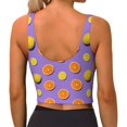 thumbnail image 4 of Goofa Yellow Lemon And Orange Printed Sports Bras for Women, High Impact Running Bra Workout Crop Tank Tops Longline Sports Bra Push up-Small, 4 of 9