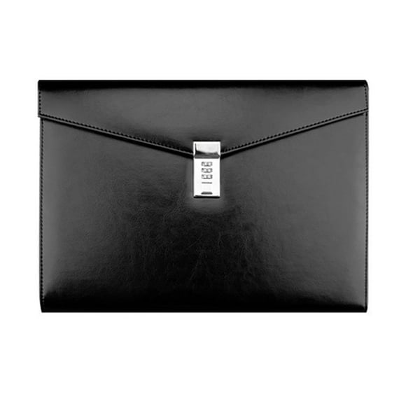 EIGTHTAIL A4 Document File Folder with Password Lock Briefcase Organizer PU Leather Office Manager Bag