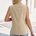 thumbnail image 3 of longantii Womens Summer Blazers Basic Sleeveless Collared Blazer Vest Relaxed Fit Business Suit Button Front Wear with Multi-Pocket Beige XL, 3 of 5
