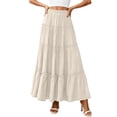 thumbnail image 6 of Boho Skirts for Women Summer Trendy Flowy A Line Tiered Skirt Beach Vacation Maxi Skirt L, 6 of 8