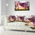 thumbnail image 3 of Designart Cherry Blossoms Japan Garden - Landscape Printed Throw Pillow - 12x20, 3 of 5