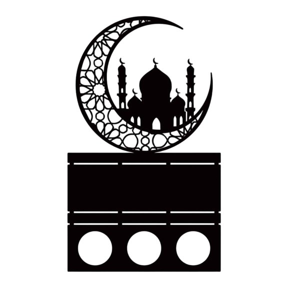 EHJRE Tealight Candle Holder Candle Stand Home Ornament Candlelight Ramadan Decoration Black