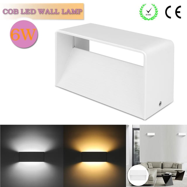 Toystoory Lámpara de pared LED simple de 6W Aplique de pared hacia arriba y hacia abajo Interior AC 85-265V Blanco cálido para KTV Bar Sala de estar Iluminación y accesorios Frío Toystoory HA024399-02