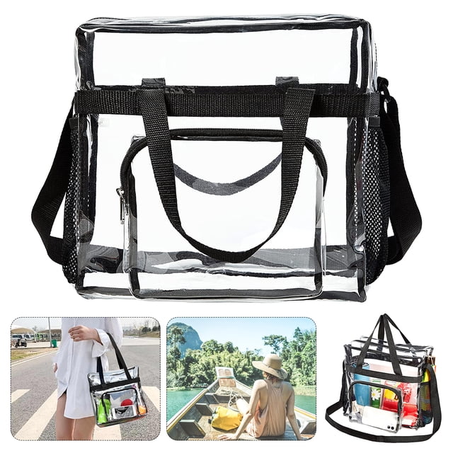ODOMY Bolso de Mano Transparente de Gran Capacidad Bolso Cruzado de PVC Duradero para Mujer