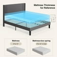 thumbnail image 3 of Queen Size Bed Frame with Upholstered Wing Back Headboard for Bedroom, No Box Spring Needed - Dark Gray Finish, 3 of 9