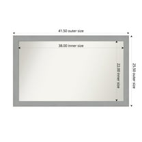 Amanti Art Custom Wall and Bathroom Mirror (25.5 x 41.5 in.), Brushed Nickel Frame