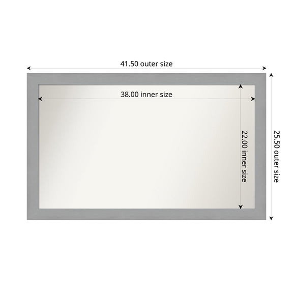 Amanti Art Custom Wall and Bathroom Mirror (25.5 x 41.5 in.), Brushed Nickel Frame