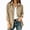 Khaki, variant on AherBiu Corduroy Shacket for Women Button down Shirt Lapel Collared Open Front Vintage Long Sleeve Tops with Pocket(X-Large,Yellow)