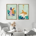 thumbnail image 4 of IDEA4WALL Framed Canvas Print Wall Art Set Mid-Century Modern Tropical Cheetah Abstract Nature Modern Art Decorative Bohemian Geometric Minimalism Prints for Rooms - Natural 16"x24"x3, 4 of 5