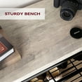 thumbnail image 3 of Luku Coat Rack Shoe Bench with 3-Tier Storage Shelf and 8 Hooks, 3-in-1 Hall Tree Shoe Rack for Entryway, Grey, 3 of 8
