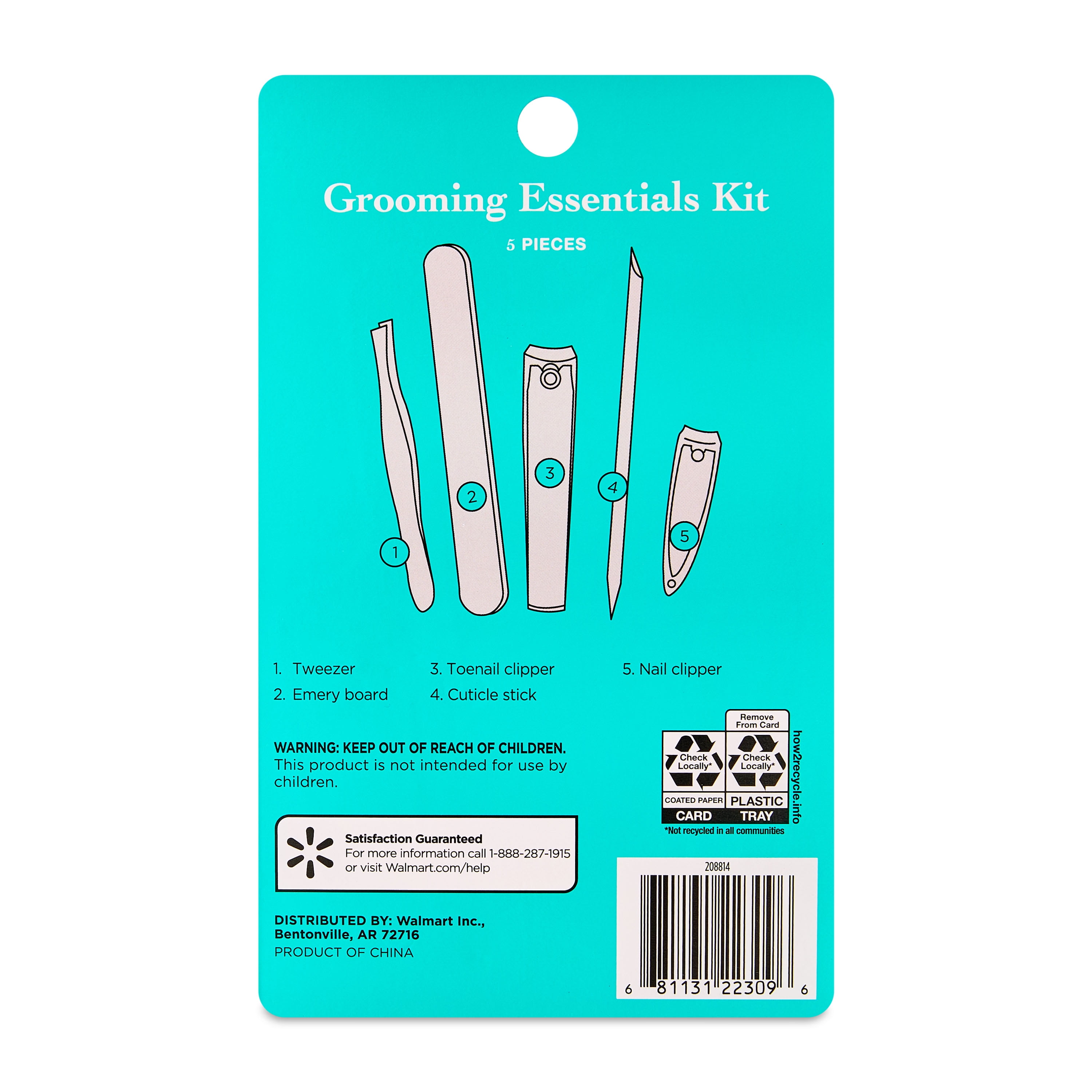 (8 pack) Equate Grooming Essentials Kit for Nail Care, 5 Pieces