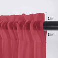 thumbnail image 3 of Pure Red Sheer Curtains Valances for Windows Simple Solid Color Chiffon Kitchen Valances for Cafe, Rod Pocket Voile Window Treatments Curtains for Living Room Bedroom, 54"x18", 3 of 9