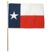 12x18 12"x18" State of Texas Stick Flag Wood Staff Super Polyester Vivid Color and UV Fade Resistant Canvas Header and Polyester Material