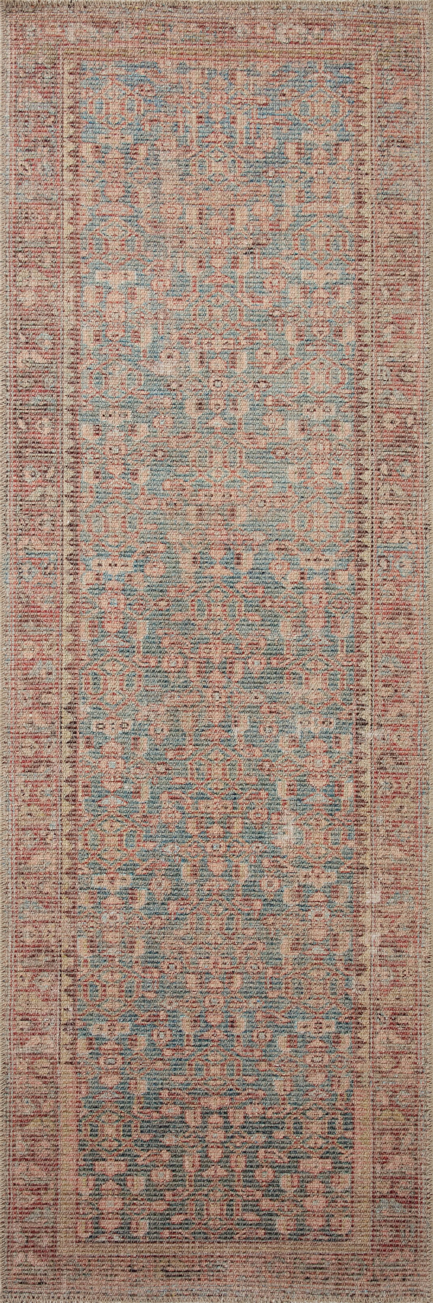 Angela Rose x Loloi Aubrey Blue / Terracotta 2'-6" x 12'-0" Runner Rug