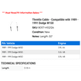 thumbnail image 2 of Throttle Cable - Compatible with 1989 - 1991 Dodge W150 1990, 2 of 2