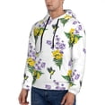 thumbnail image 3 of Salouo Lavender Flowers Pattern Men's Fall Hoodie Sweatshirt,Sport Hoodie with Pockets for Men Pullover Casual Hooded Sweatshirt-4X-Large, 3 of 7