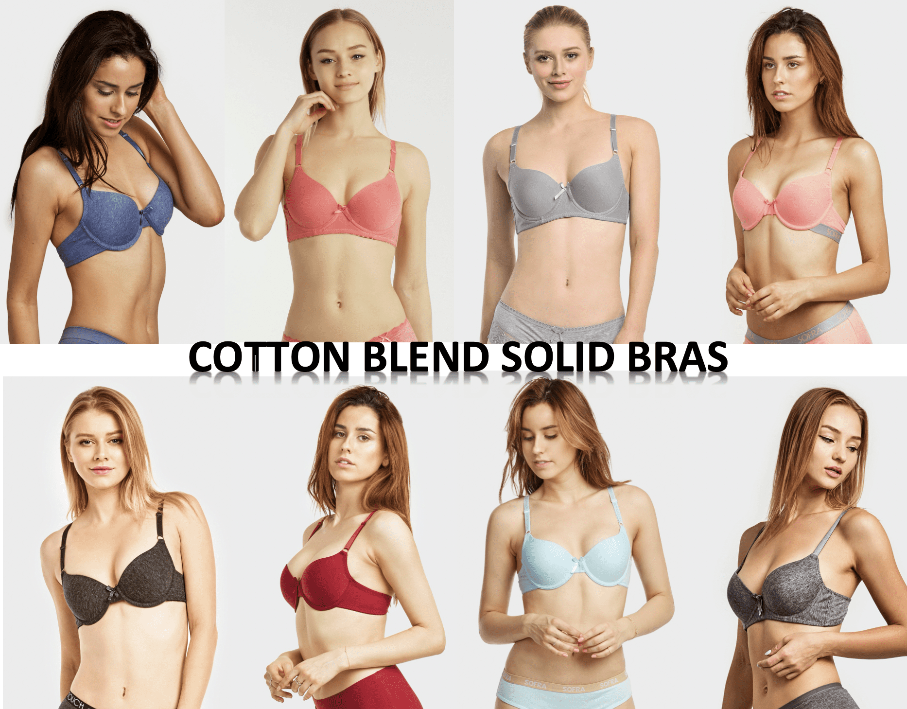 247 Frenzy Women's PACK OF 6 Assorted Color Mystery Everyday Sofra Mamia Bra Bundle BR6MYST (36B)