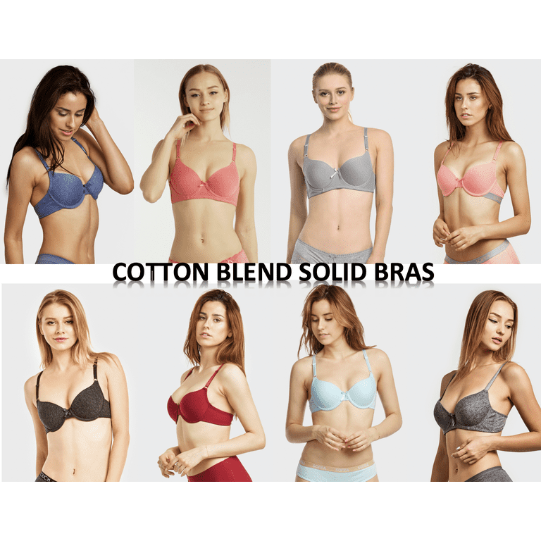 247 Frenzy Women's PACK OF 6 Assorted Color Mystery Everyday Sofra Mamia Bra  Bundle - Regular & Plus 