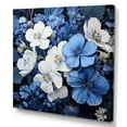 thumbnail image 2 of Designart "Minimalist Flowers: Blue And White Geraniums III" Geraniums Canvas Art Print, 2 of 7
