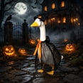 thumbnail image 2 of Fall Porch Goose Witch Outfits,23 Inch Tulle Shiny Mesh Cape Goose Statue Clothes with Witch Hat Decor for Yard Garden Front Porch Decor, 2 of 6