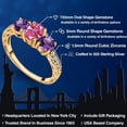 thumbnail image 2 of Gem Stone King 18K Yellow Gold Plated Silver 3-Stone Ring Purple Amethyst and Set with Pink Zirconia (Size 5), 2 of 6