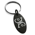 thumbnail image 1 of Stainless Steel Enchanting Magic Rune Engraved Small Oval Charm Keychain Keyring, 1 of 1