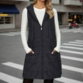 thumbnail image 5 of shqvo Long Puffer Vest Women, Womens Puffer Vest Female Quilted Zip Sleeveless Outwears Casual Hooded Puffy Jacket with Pocket Fall Winter Clothes, 5 of 7