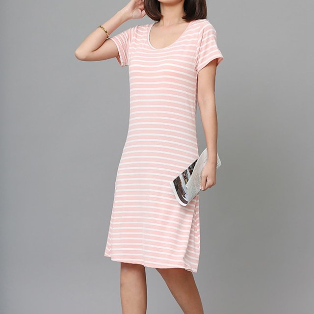 KOKOPARK Chemises de Nuit pour Femmes Adolescente Fille Pyjama pour Femmes Décontracté Combinaison Intégrale Robe Babydoll 100 % Coton Robes de Nuit Robes de Retour à la Maison 2025 Rose