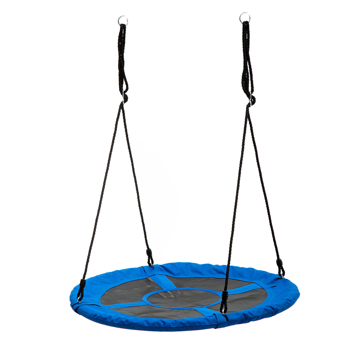 Walsport 40" Round Hanging Chair Swing Multi-seater Rainbow Platform Mat Indoor & Outdoor kids Flying Sky Swing Lounge Chair Park, Blue - image 4 of 14