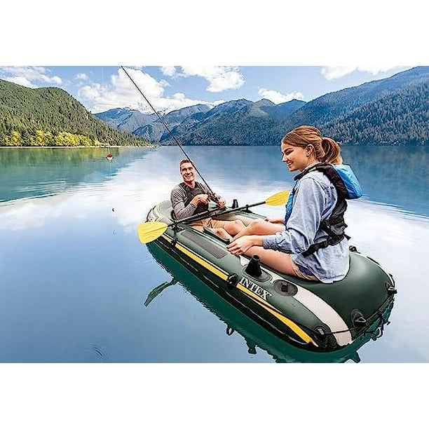 Intex Seahawk 2, 2-Person Inflatable Boat Set with French Oars and Hig