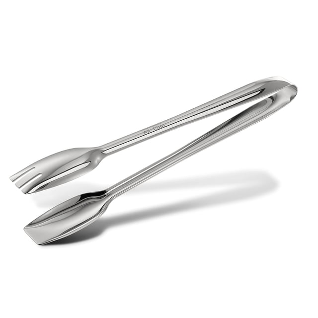 Pinzas para servir, totalmente revestidas, de acero inoxidable especial, plateadas