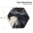 thumbnail image 2 of Yiaed Red Black Ink Style Bald Eagle Print Leather Coasters for Drinks - Cup Coasters Coffee Table Kitchen Table Bar, Home & Office Gifts Handmade Drink Coasters-Hexagon, 2 of 6