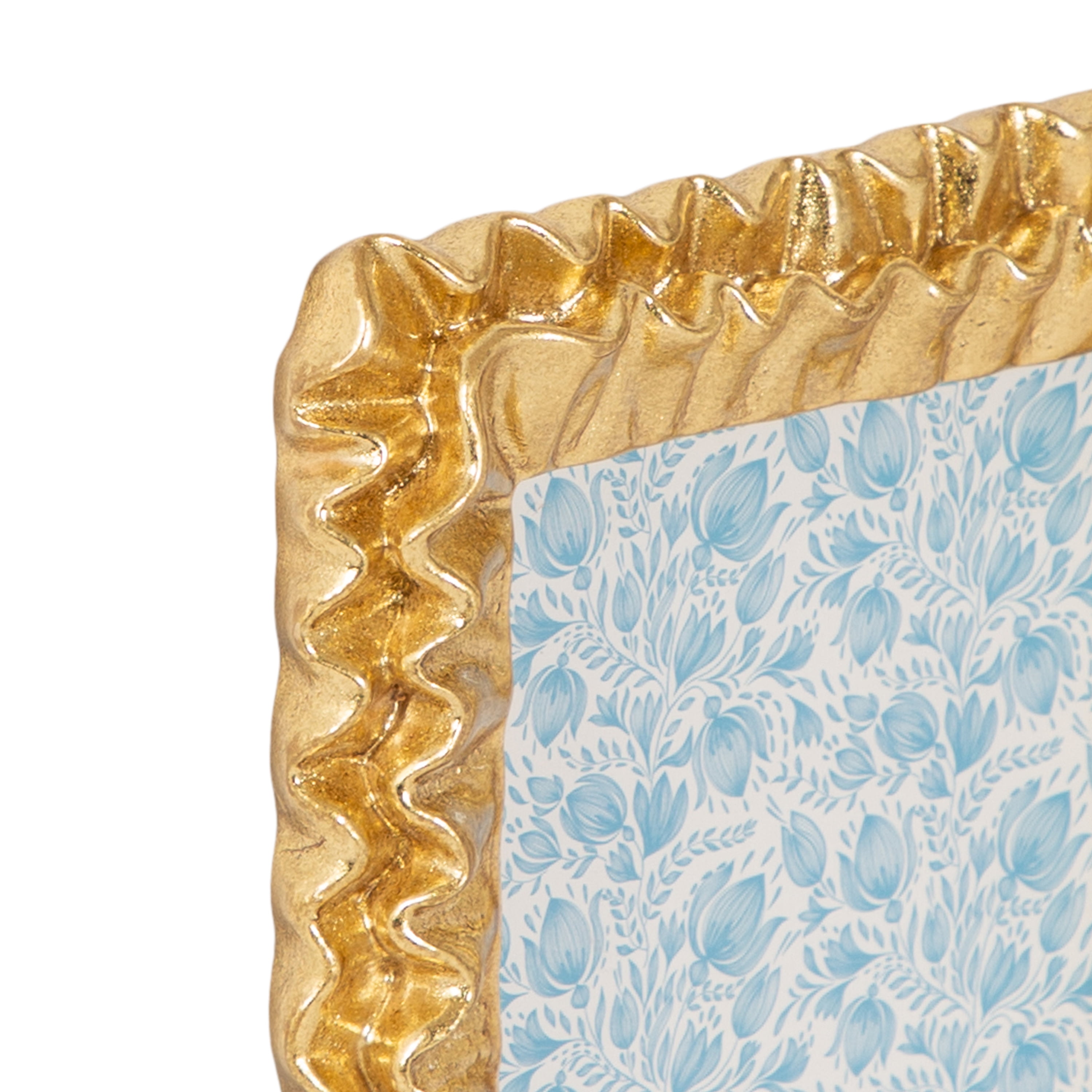 DesignOvation – 4x6 Picture Frame – Scalloped Gold Tabletop Photo Frame