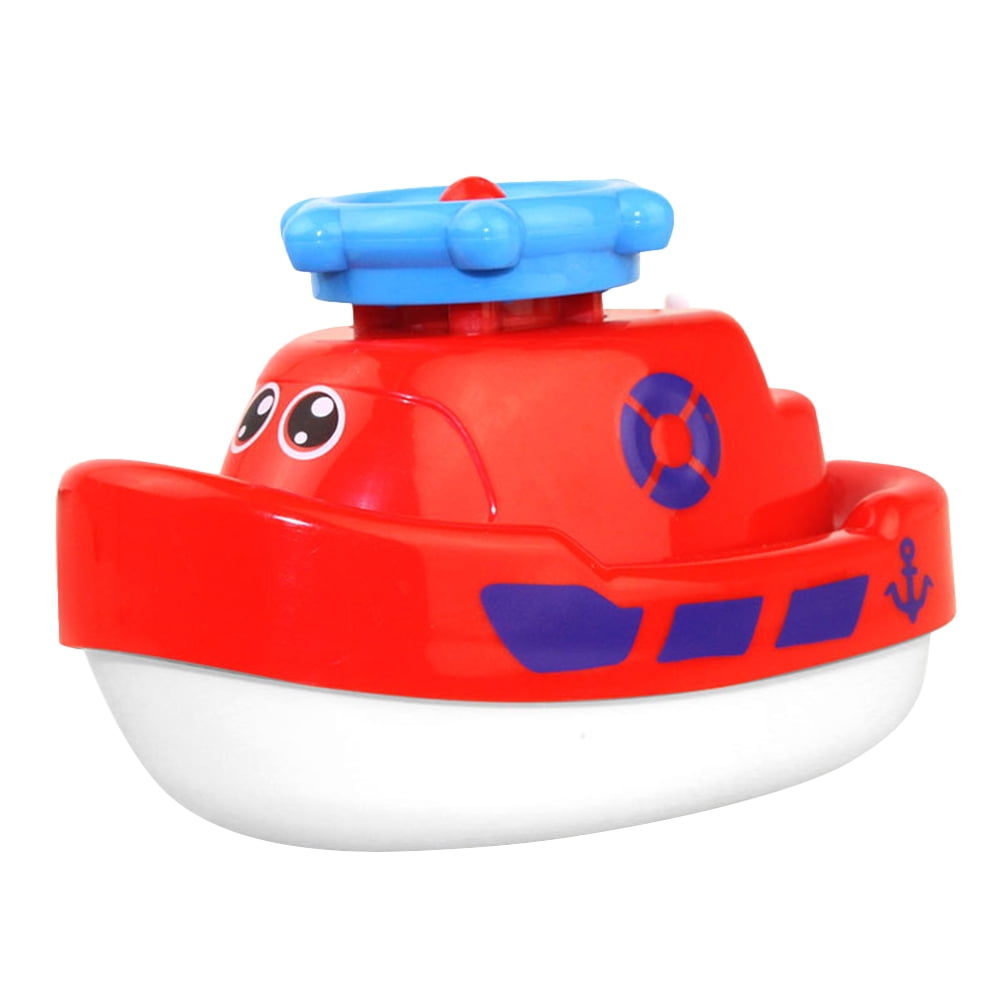 1PC Electric Bathing Toy Funny Ship Spraying Water Toy Cartoon Water Jet  Boat Bathing Toy Lovely Ship Water Play Toys Educational Ship Spraying  Water Toys for Kids Playing Without Battery Red -