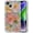 Green, variant on KOMI Case for iPhone 14 Pro, Colorful Retro Oil Painting Printed Flower Laser Glossy Pattern Cute Curly Waves Border Exquisite Phone Cover Stylish Durable TPU Protective Case for Girls Women
