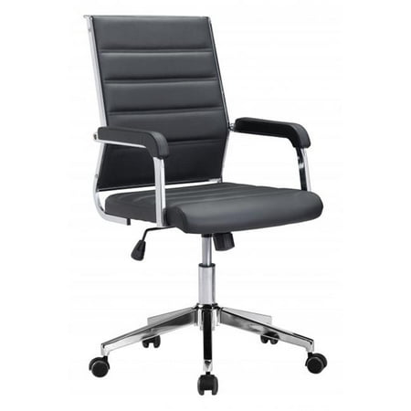 Zuo Modern Liderato Manager's Chair with Adjustable Height, 250 lb. Capacity, Black